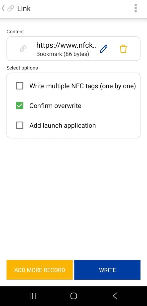 Write Data To Your NFCKEY