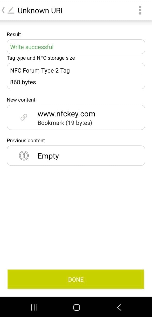 Write Data To Your NFCKEY