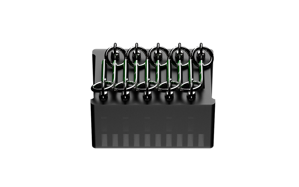 NFCKEY premium pack of 10 NFC key fobs with stainless steel accesories (top view)