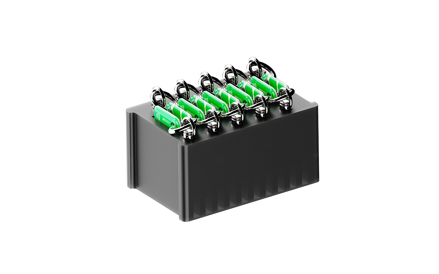 NFCKEY premium pack of 10 NFC keychains with stainless steel accesories 