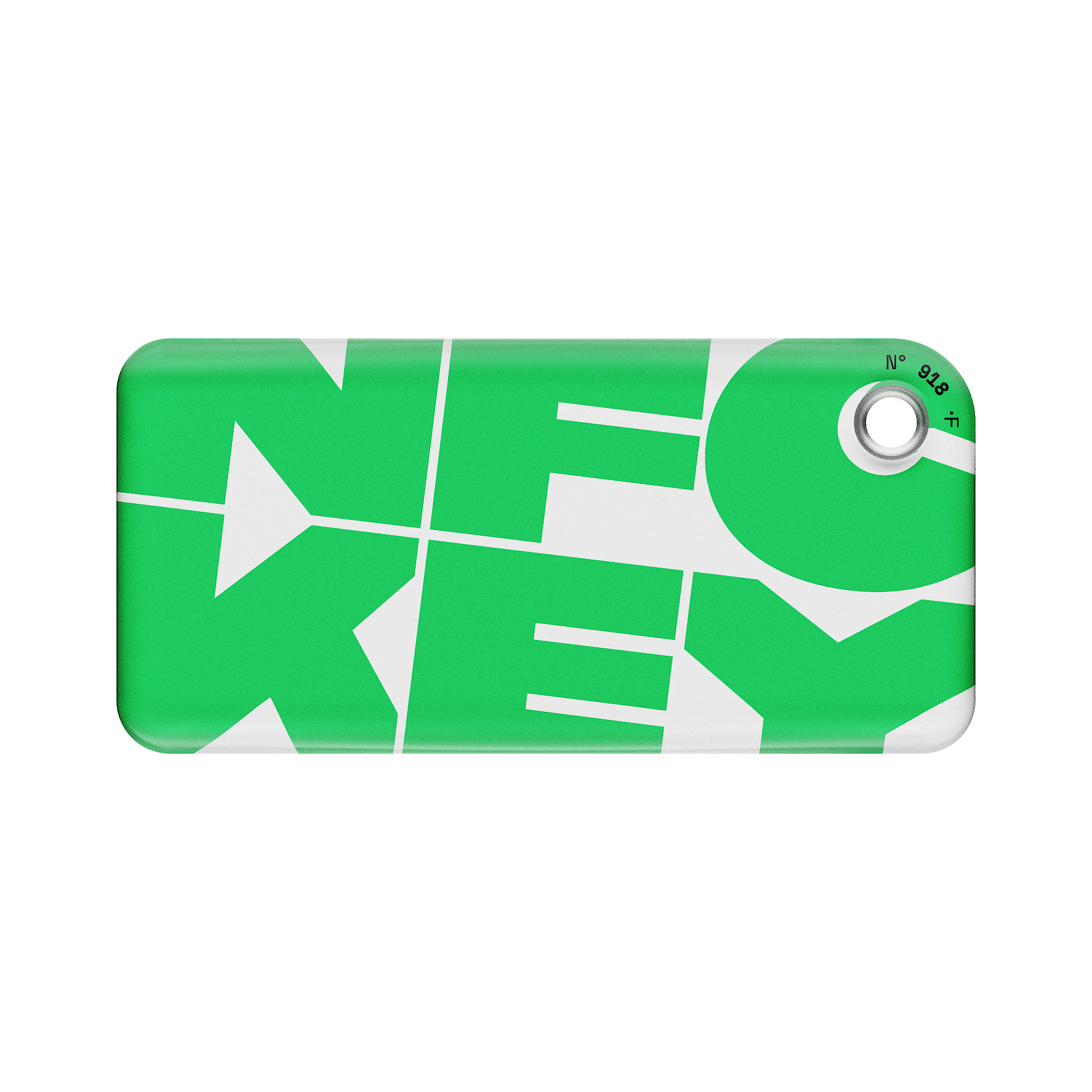 Custom NFC Keychain with green and white design