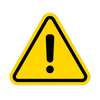 Yellow triangle warning sign with black exclamation mark 